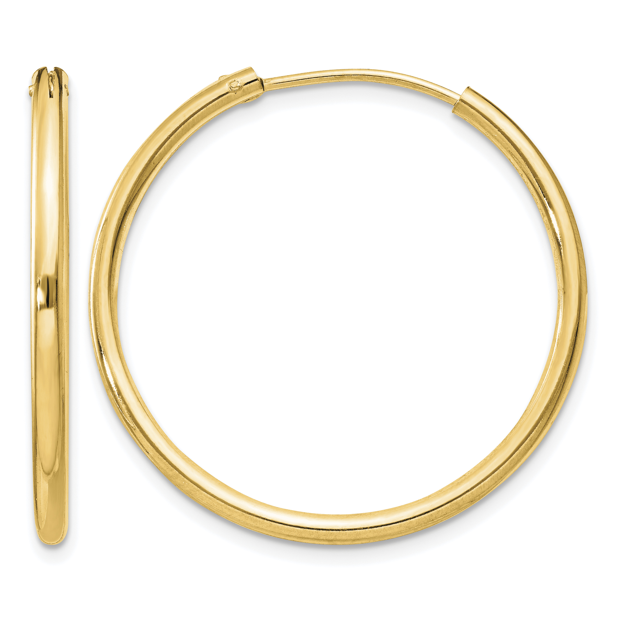 Sterling Silver Flash Gold-plated 2mm Endless Hoop Earrings (QE4370GP)