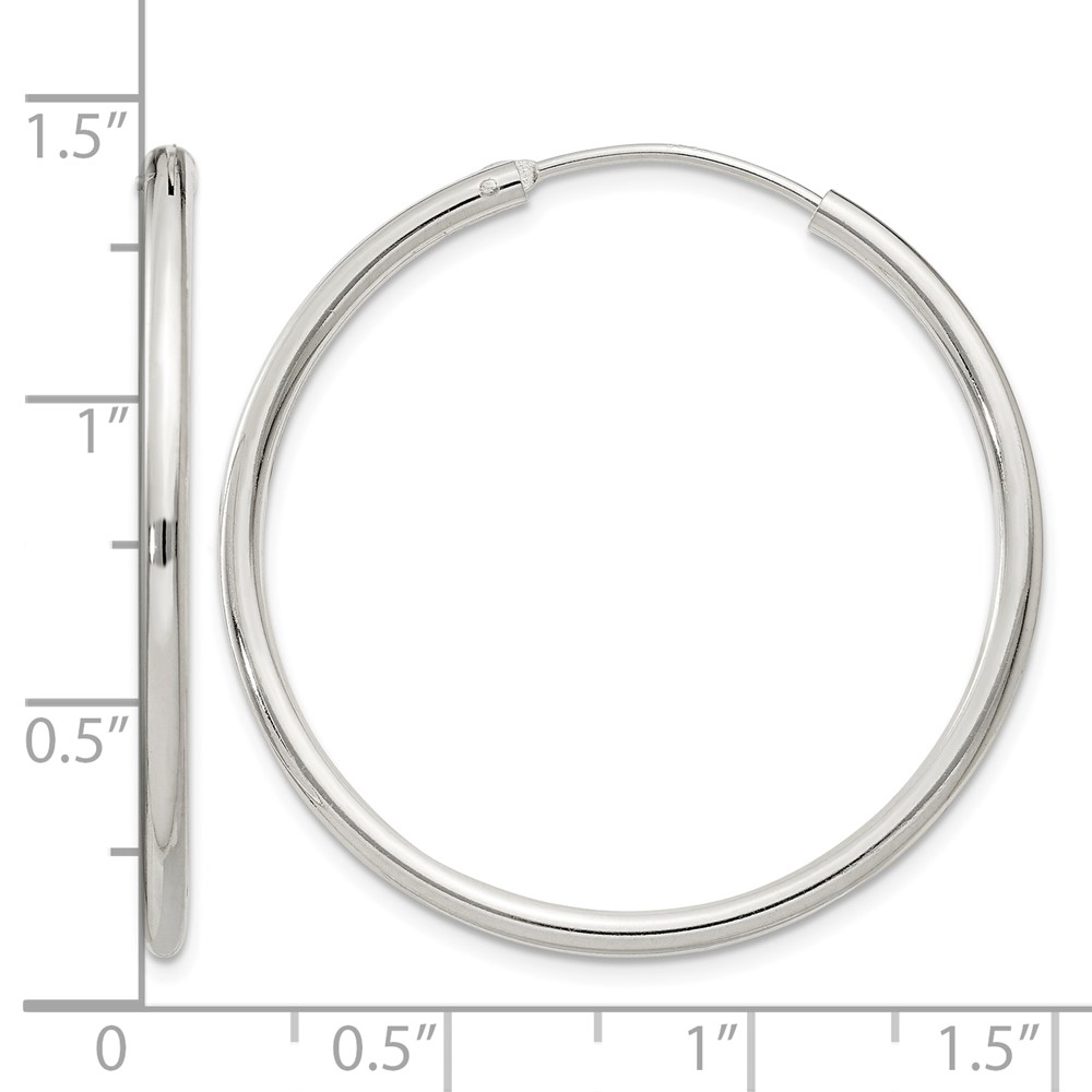 Sterling Silver 2mm Hoop Earrings (QE4371)