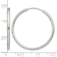 Sterling Silver 2mm Hoop Earrings view 4