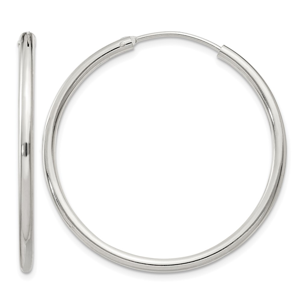 Sterling Silver 2mm Hoop Earrings (QE4371)