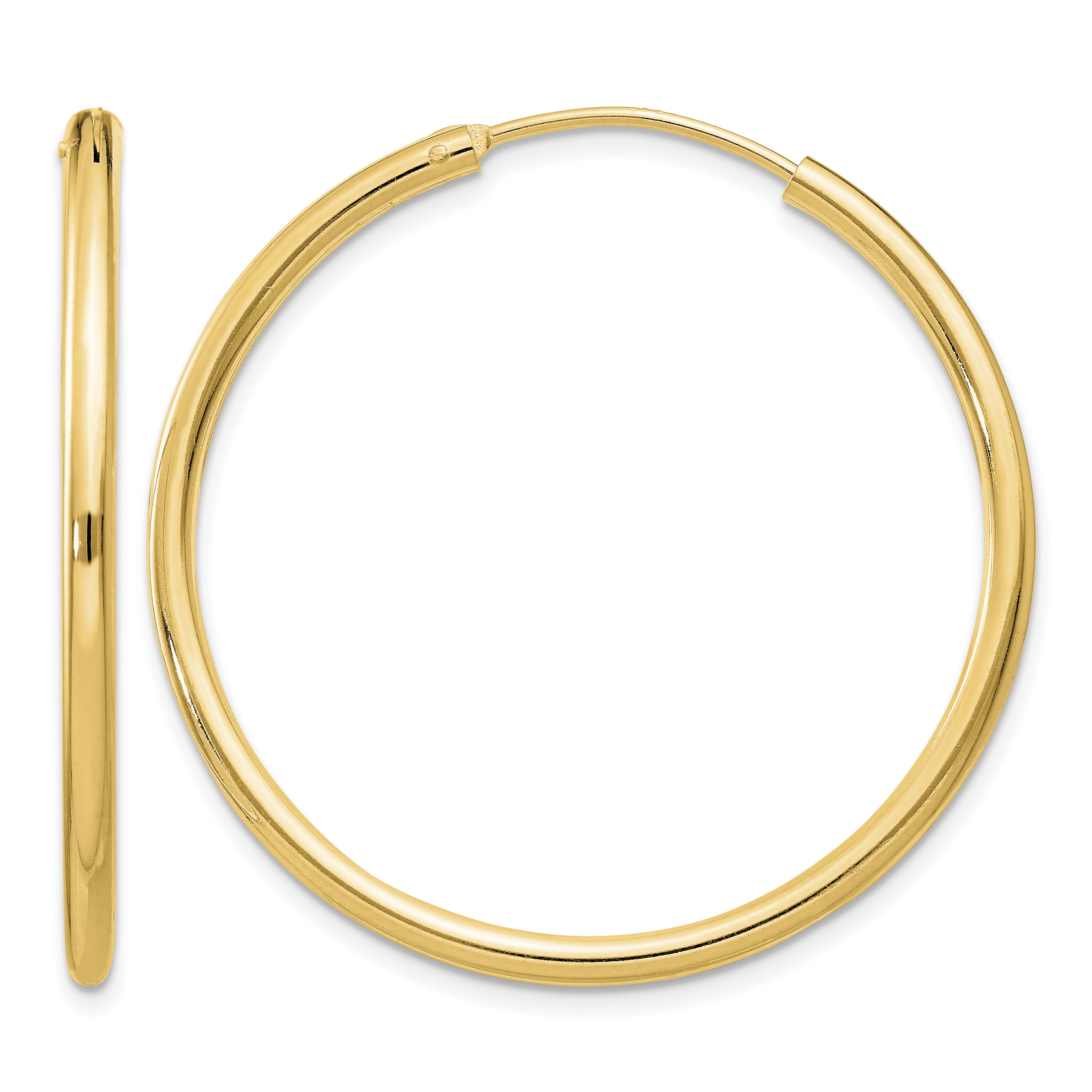 Sterling Silver Flash Gold-plated 2mm Endless Hoop Earrings (QE4371GP)