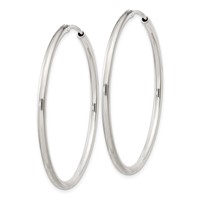 Sterling Silver 2mm Hoop Earrings view 2