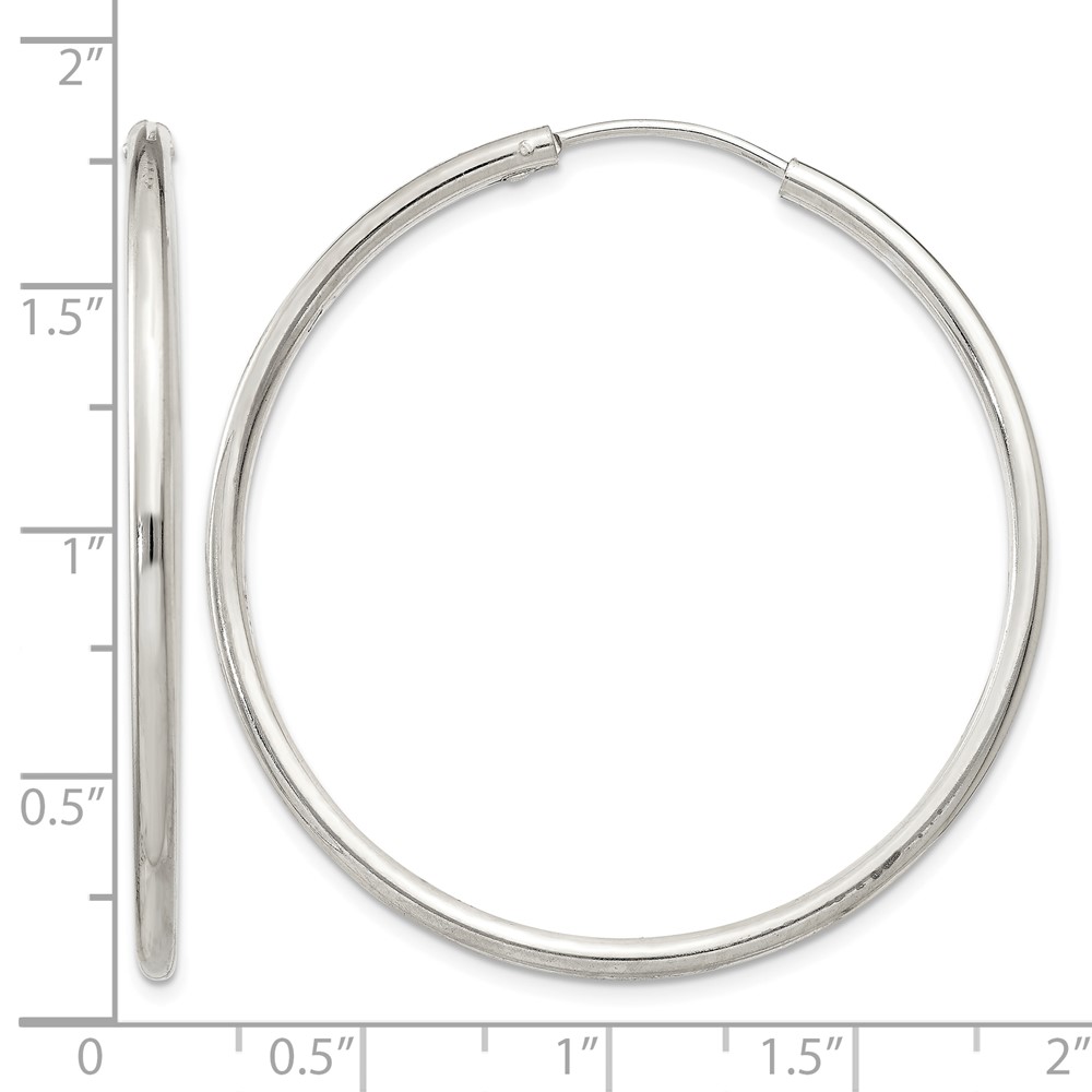 Sterling Silver 2mm Hoop Earrings (QE4372)