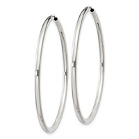 Sterling Silver 2mm Hoop Earrings view 2