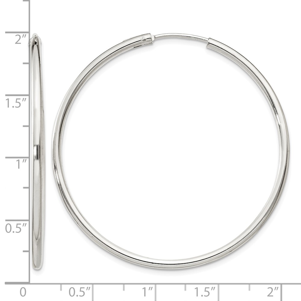 Sterling Silver 2mm Hoop Earrings (QE4373)