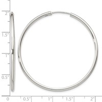 Sterling Silver 2mm Hoop Earrings view 4