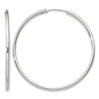Sterling Silver 2mm Hoop Earrings view 1
