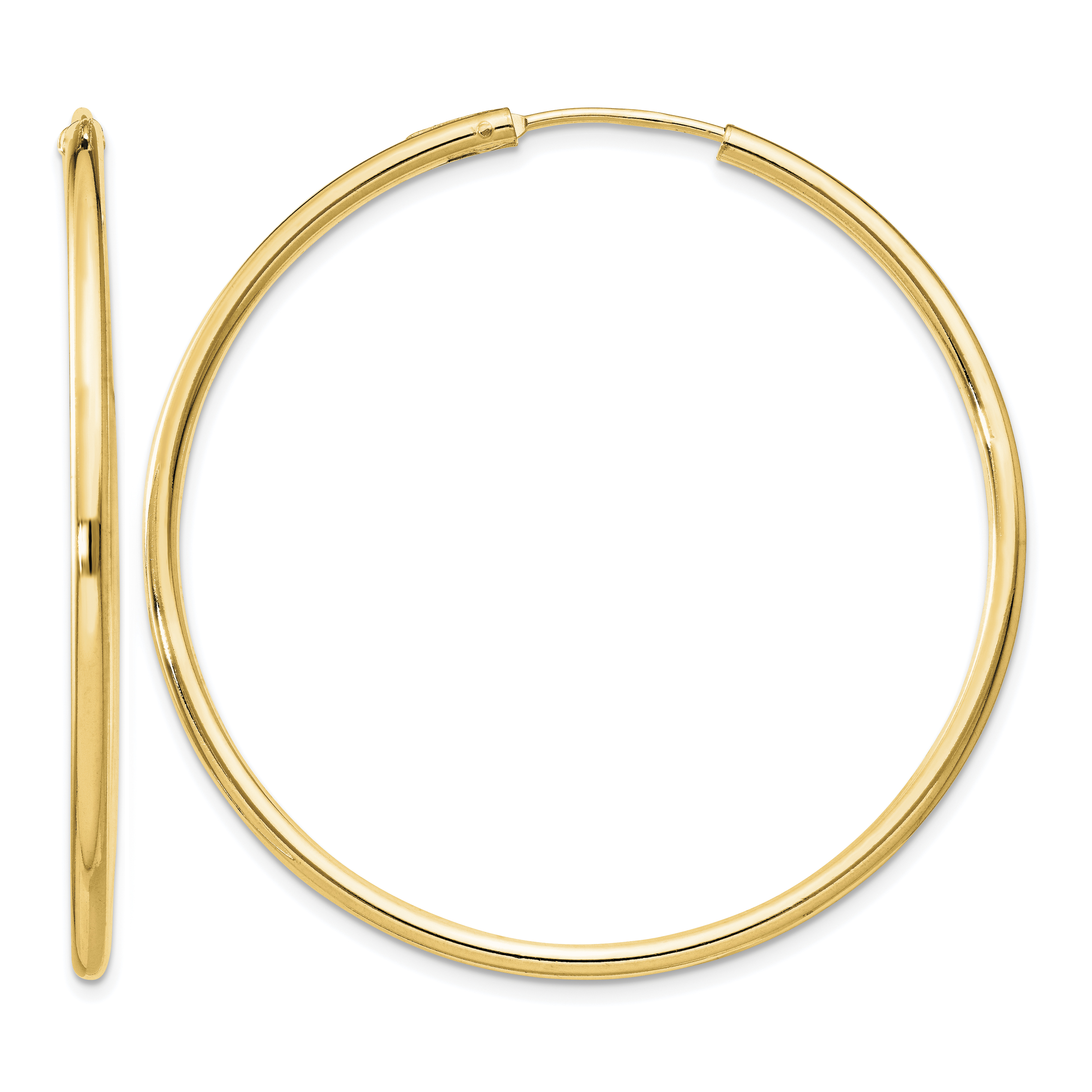 Sterling Silver Flash Gold-plated 2mm Endless Hoop Earrings (QE4373GP)