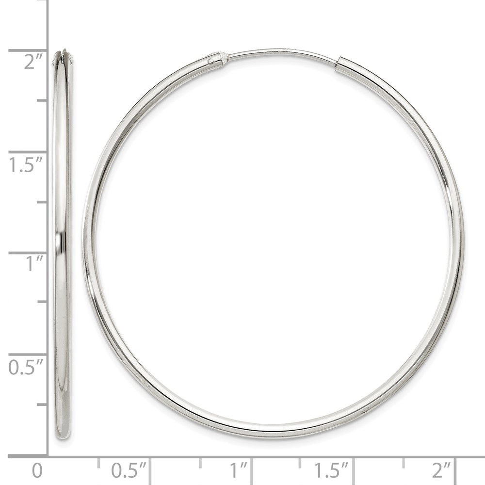 Sterling Silver 2mm Hoop Earrings (QE4374)