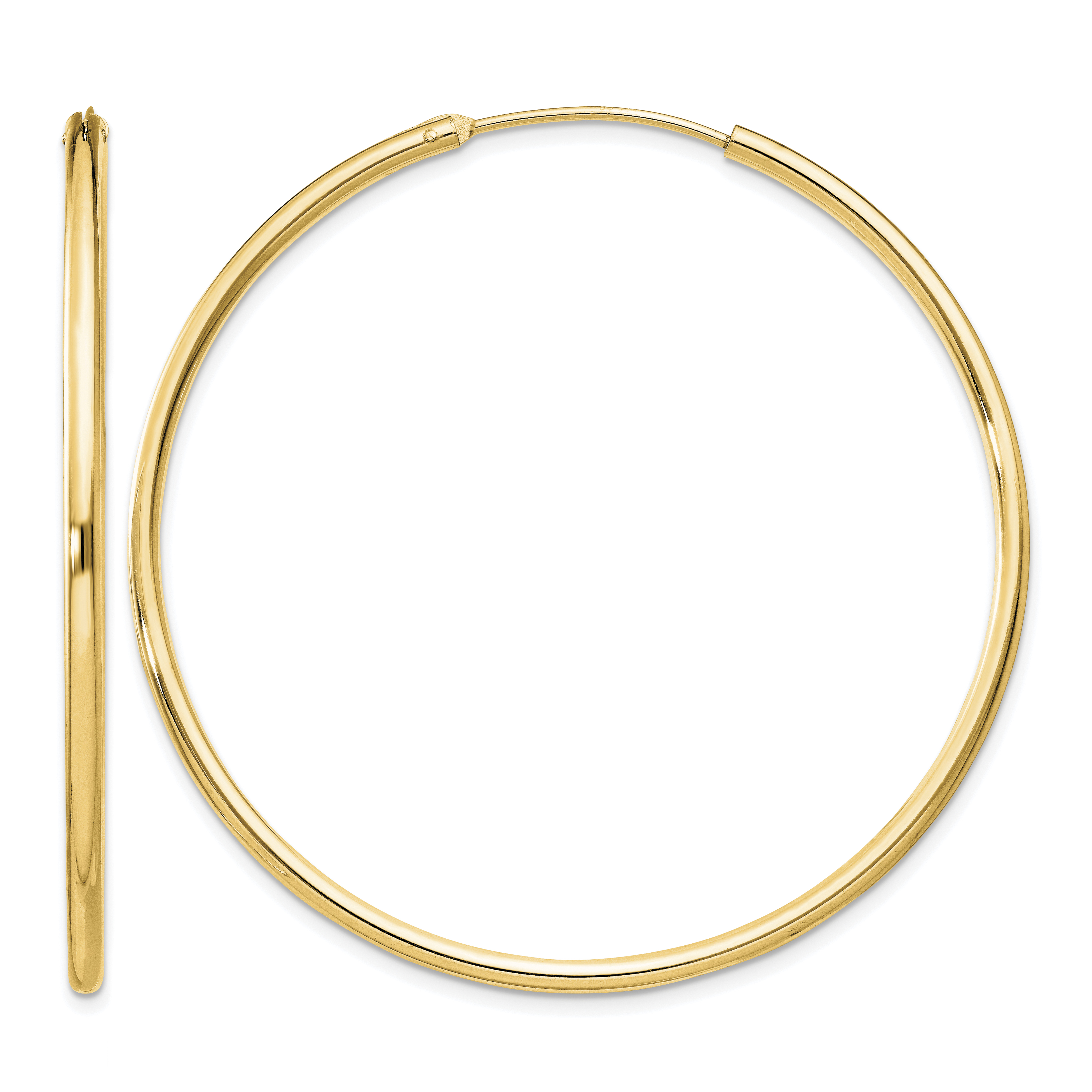 Sterling Silver Flash Gold-plated 2mm Endless Hoop Earrings (QE4374GP)
