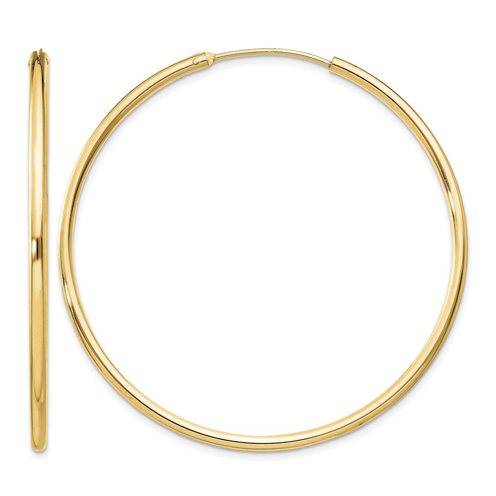 Sterling Silver Flash Gold-plated 2mm Endless Hoop Earrings (QE4374GP)