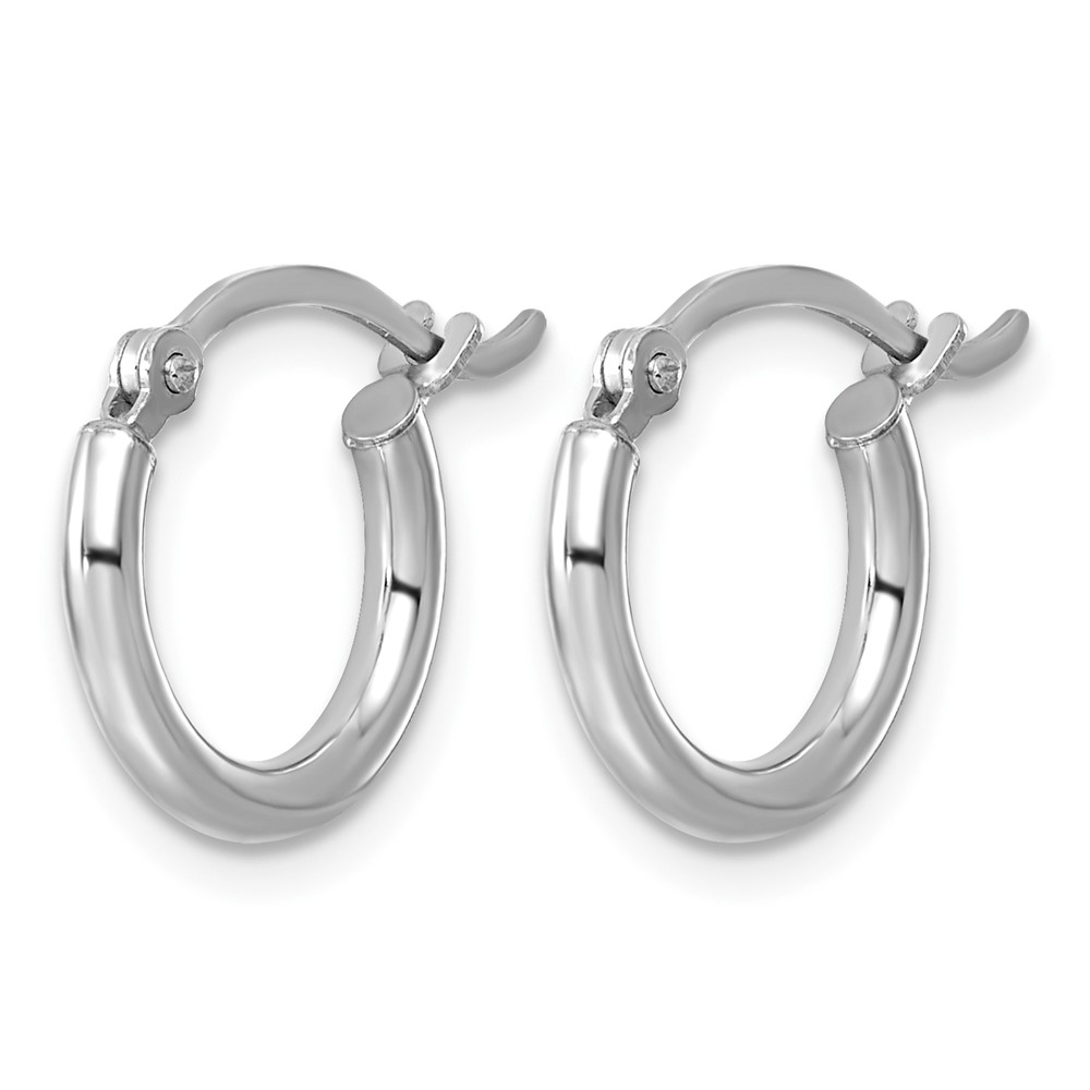 Sterling Silver Rhodium-plated 2mm Round Hoop Earrings (QE4375)