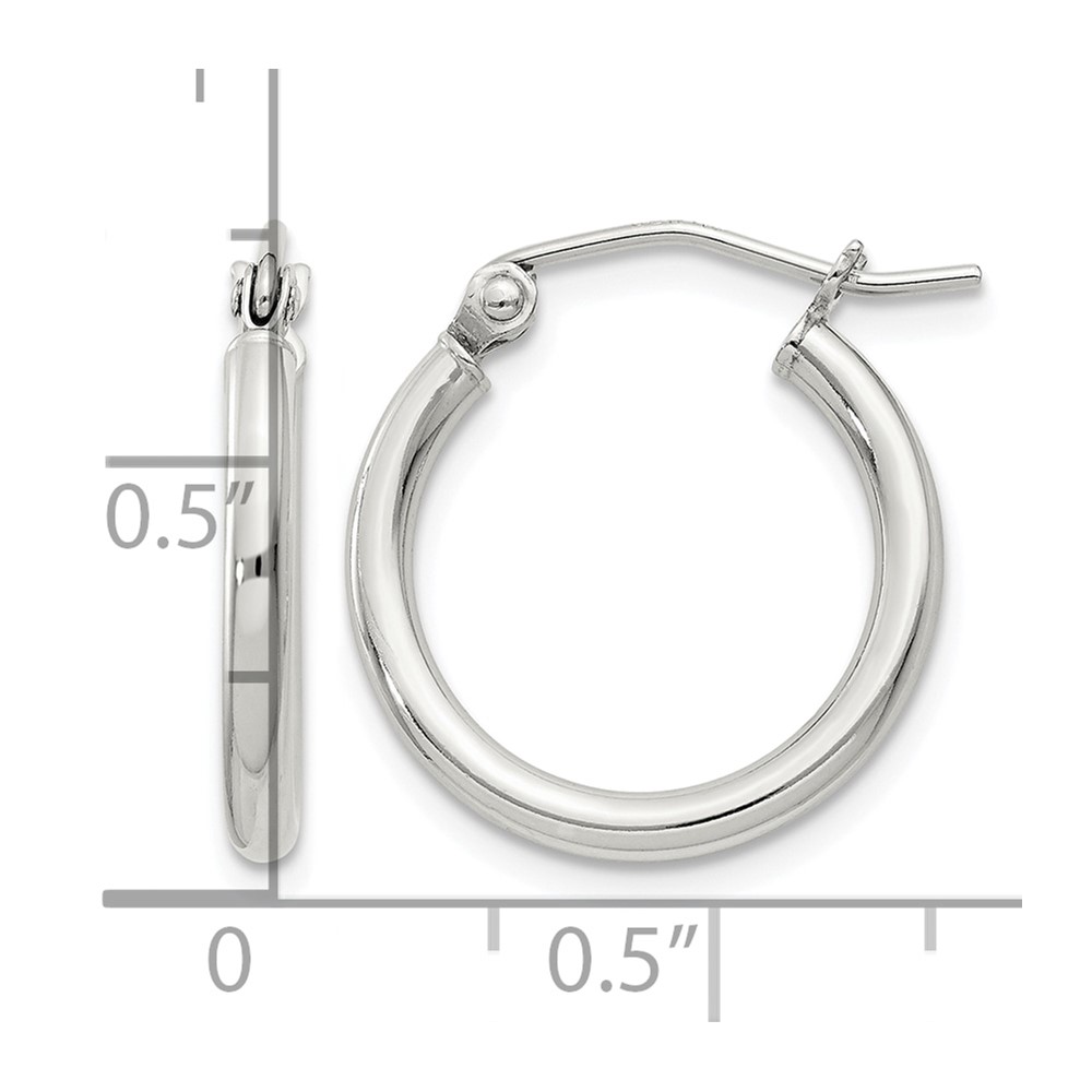 Sterling Silver 2mm Round Hoop Earrings (QE4376SP)