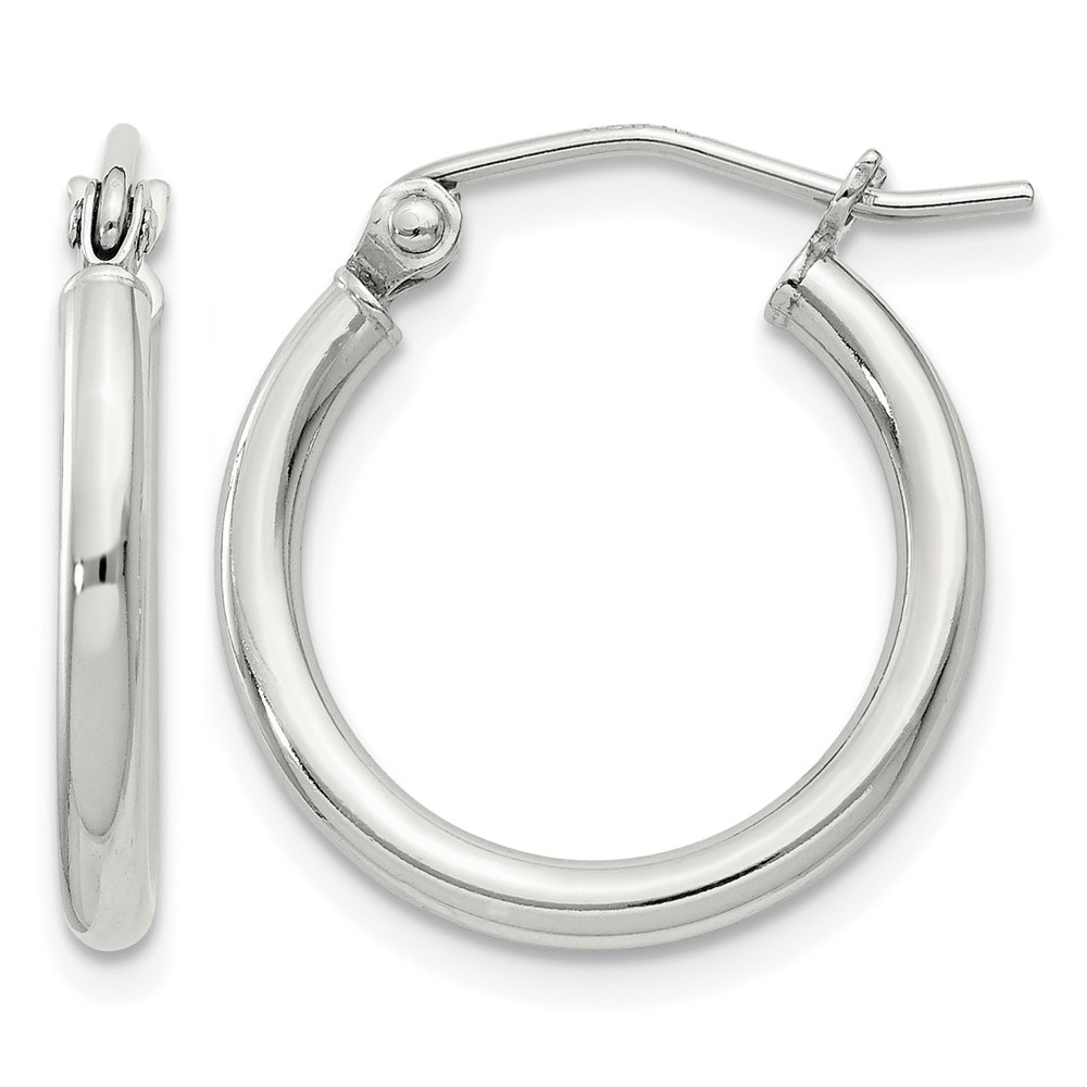 Sterling Silver 2mm Round Hoop Earrings (QE4376SP)