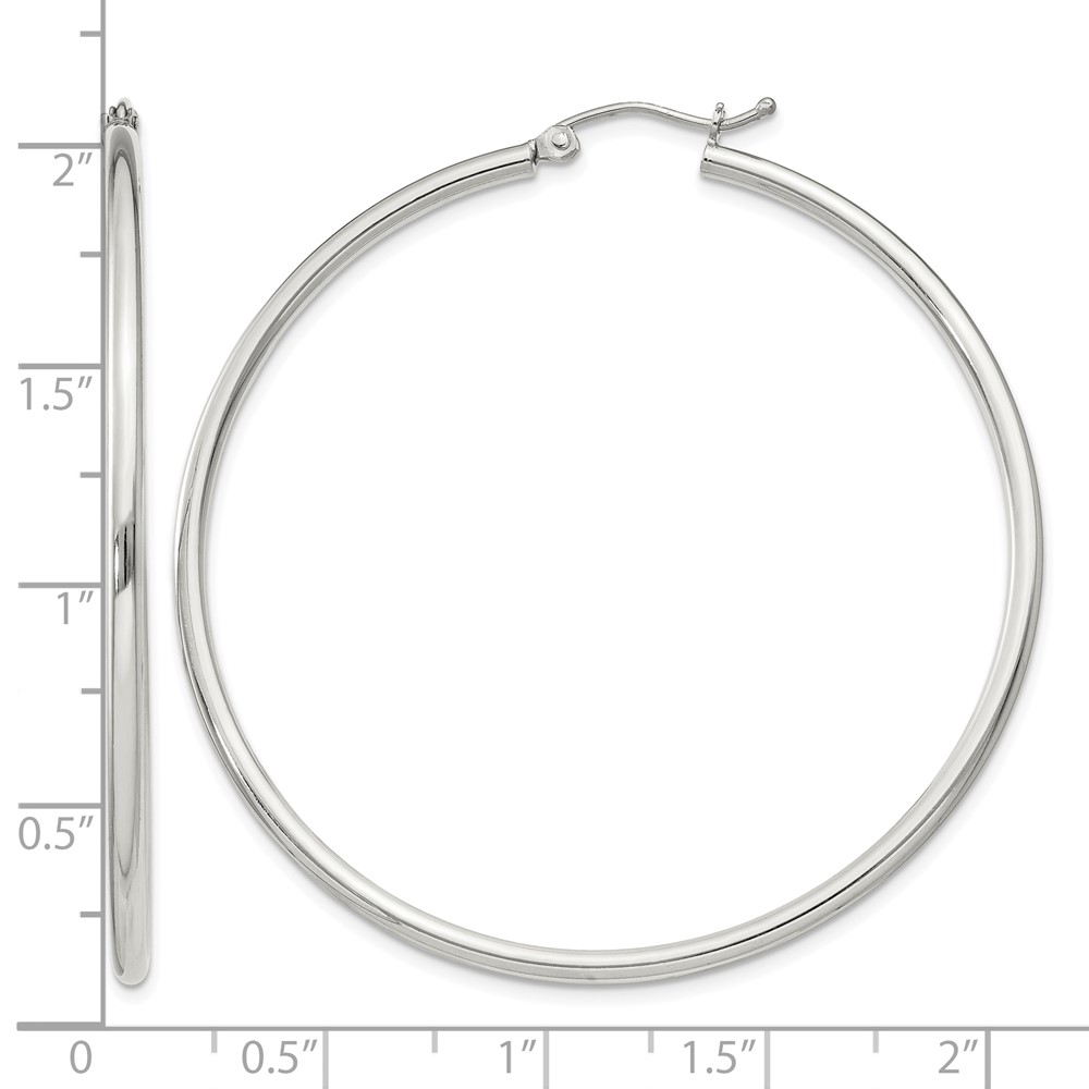 Sterling Silver 2mm Round Hoop Earrings (QE4377SP)
