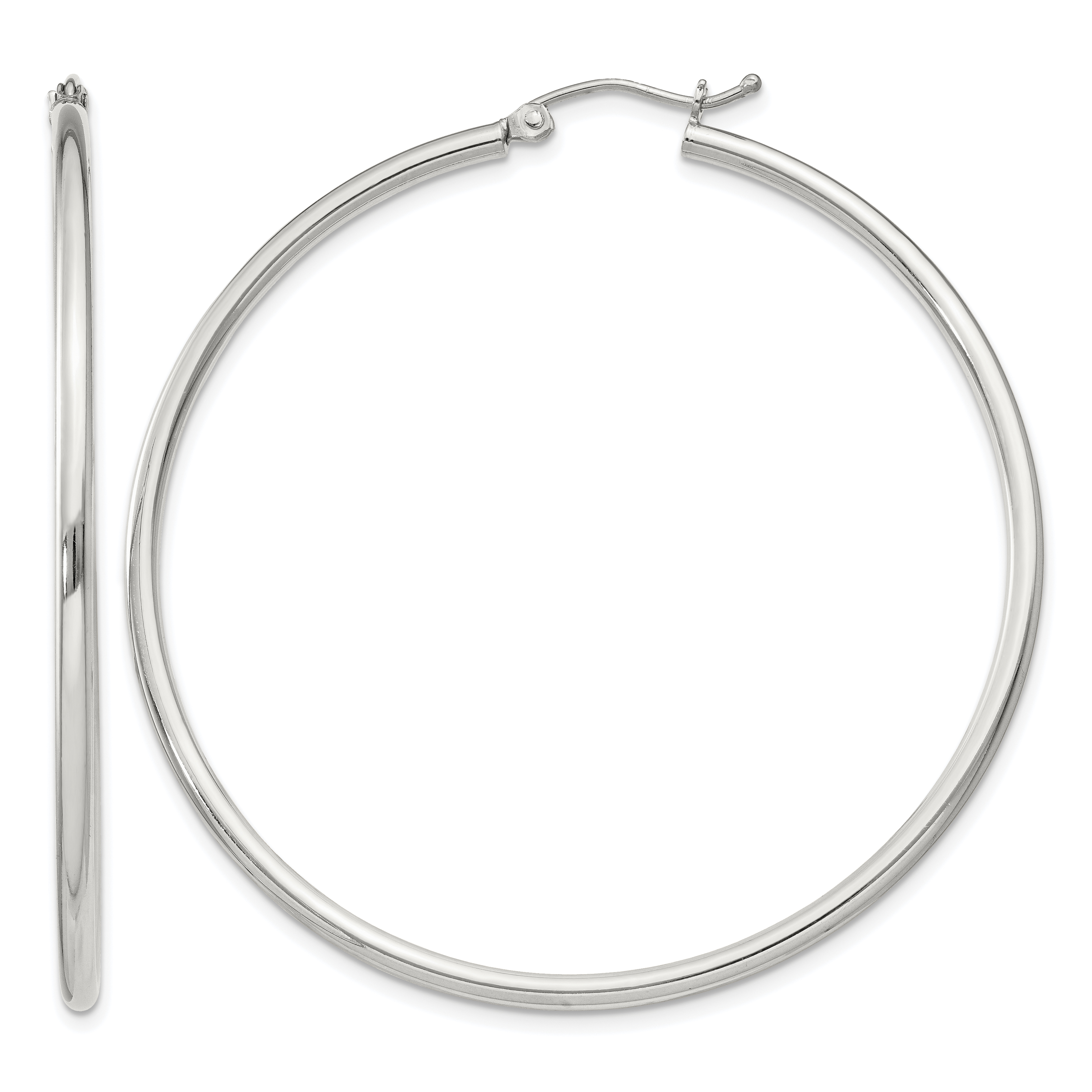 Sterling Silver 2mm Round Hoop Earrings (QE4377SP)