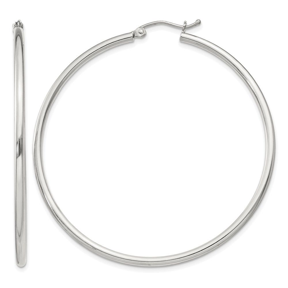 Sterling Silver 2mm Round Hoop Earrings (QE4377SP)