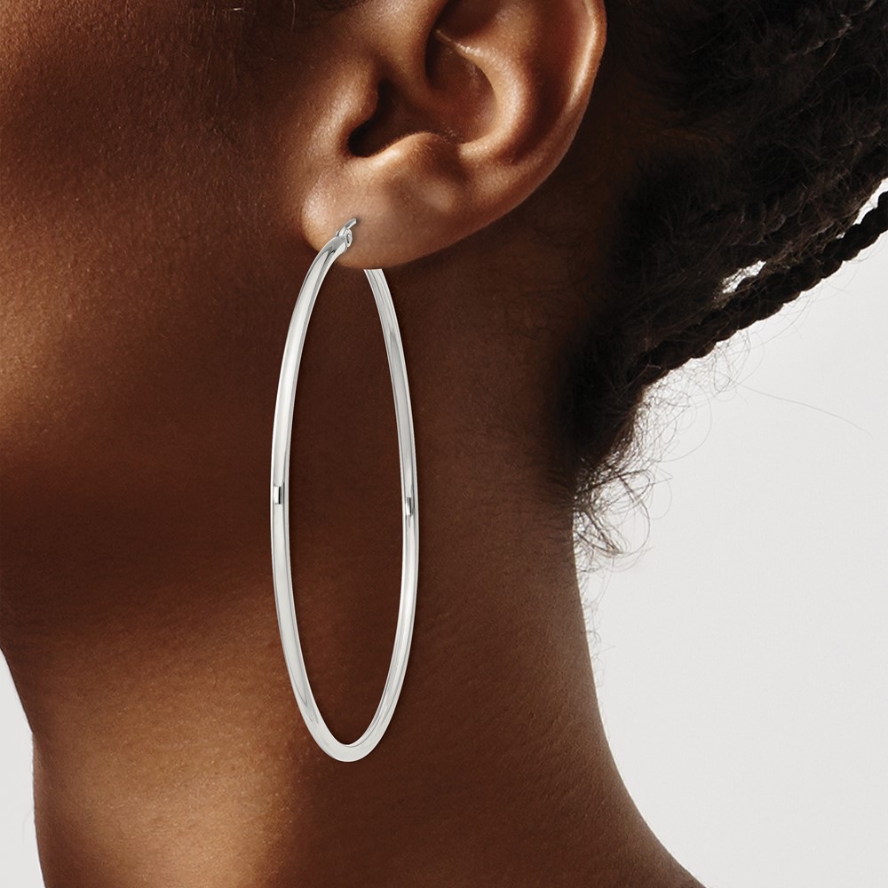 Sterling Silver 2mm Round Hoop Earrings (QE4378SP)