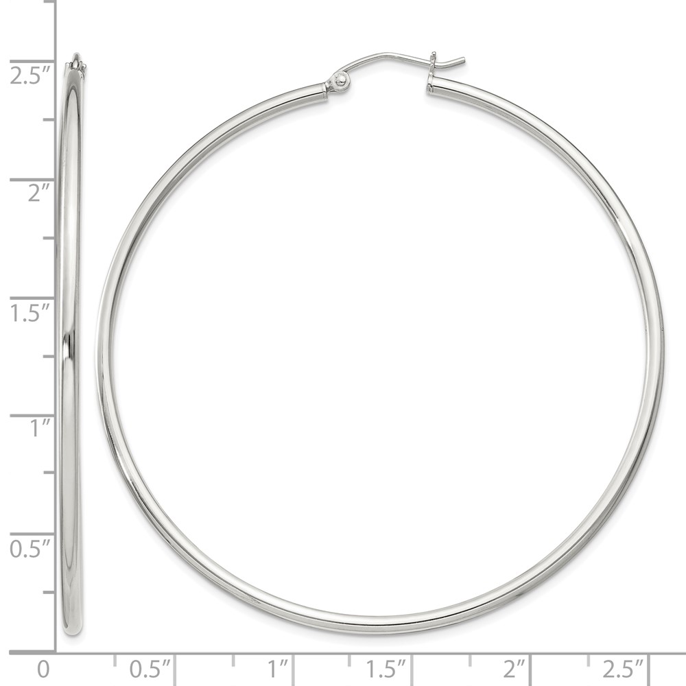 Sterling Silver 2mm Round Hoop Earrings (QE4378SP)
