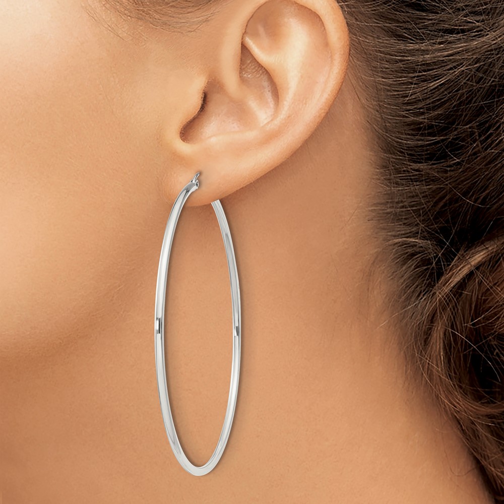 Sterling Silver 2mm Round Hoop Earrings (QE4379SP)