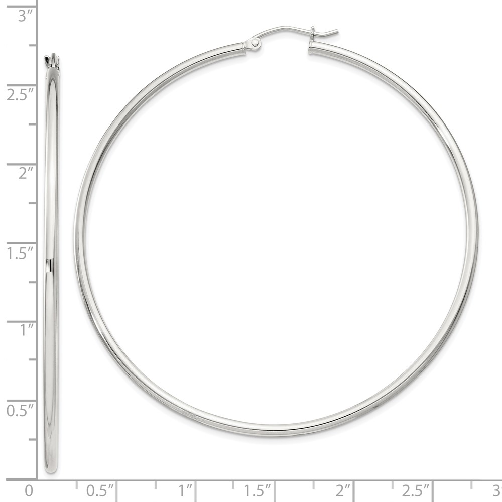 Sterling Silver 2mm Round Hoop Earrings (QE4379SP)