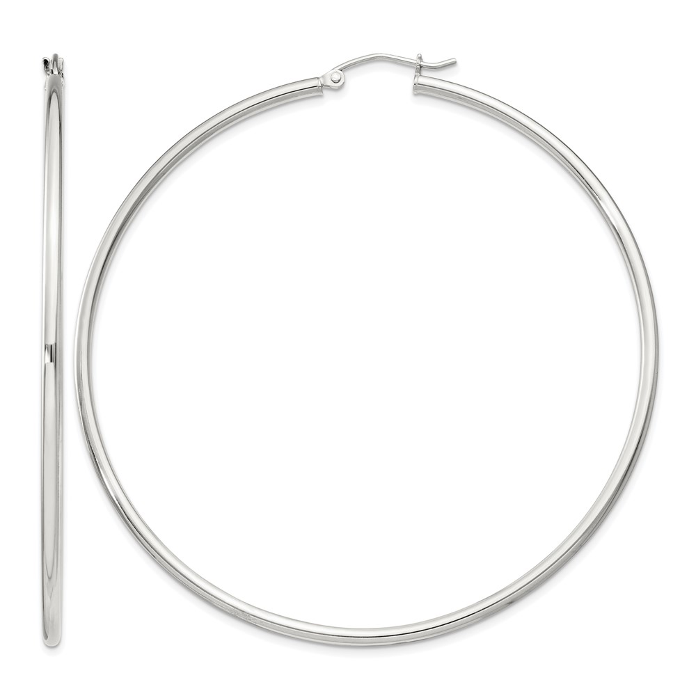 Sterling Silver 2mm Round Hoop Earrings (QE4379SP)