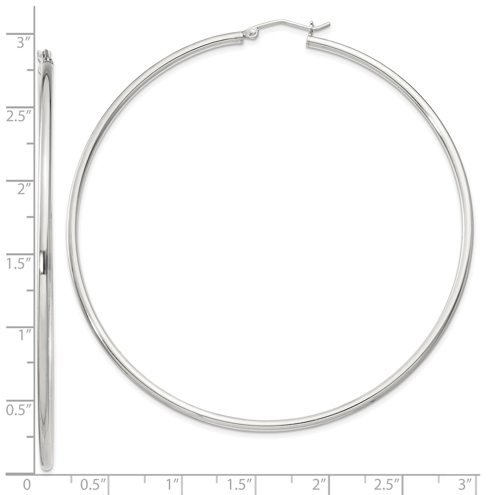 Sterling Silver 2mm Round Hoop Earrings (QE4380SP)