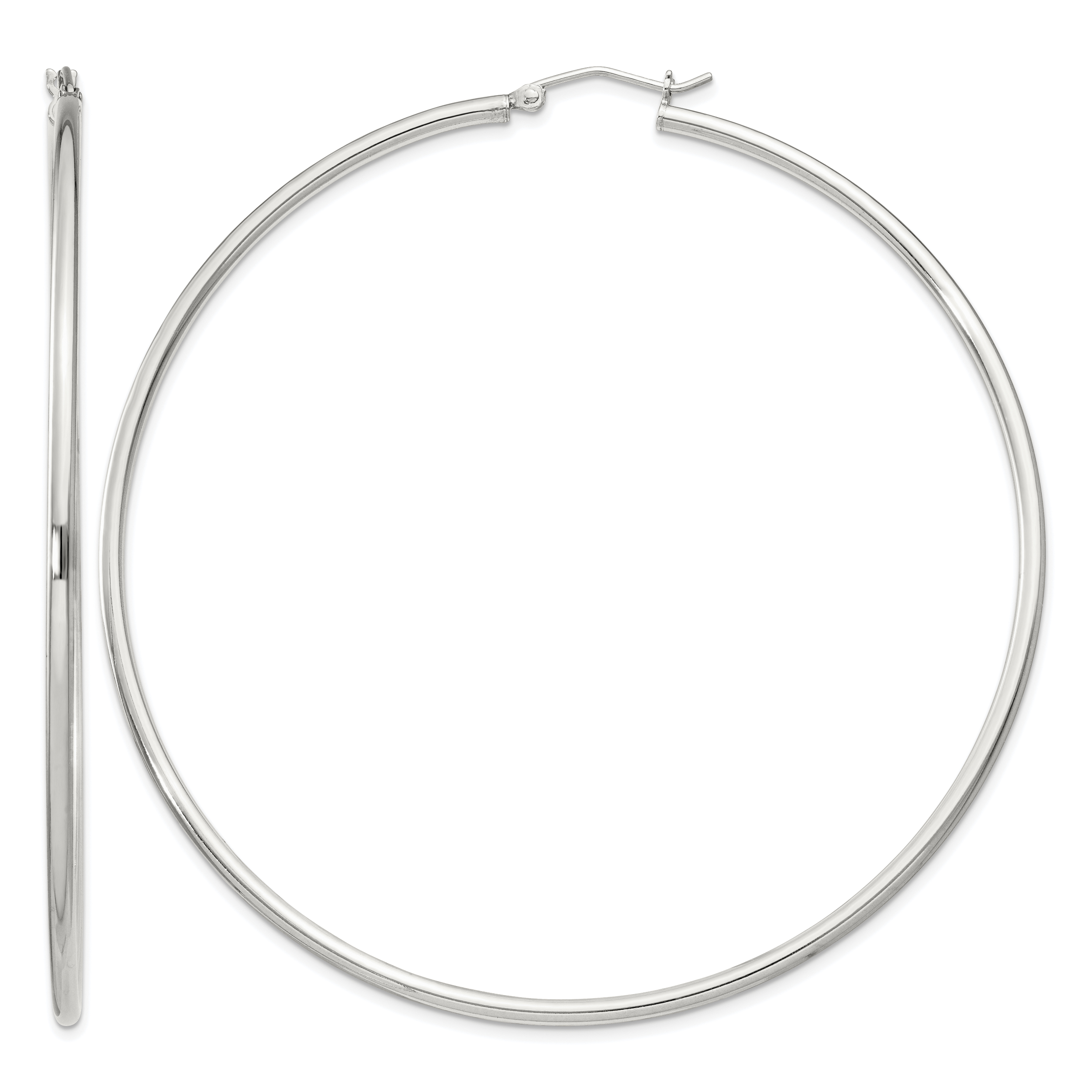 Sterling Silver 2mm Round Hoop Earrings (QE4380SP)