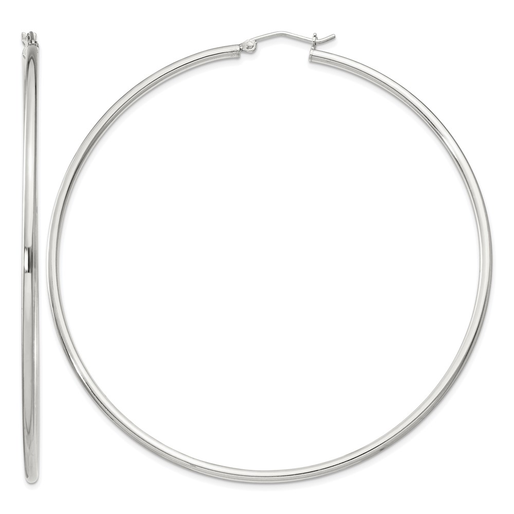 Sterling Silver 2mm Round Hoop Earrings (QE4380SP)