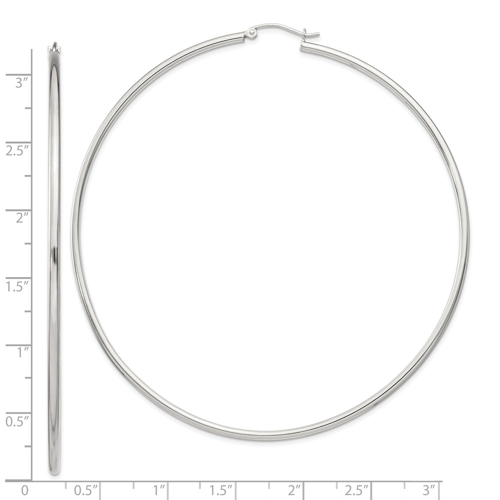 Sterling Silver 2mm Round Hoop Earrings (QE4381SP)