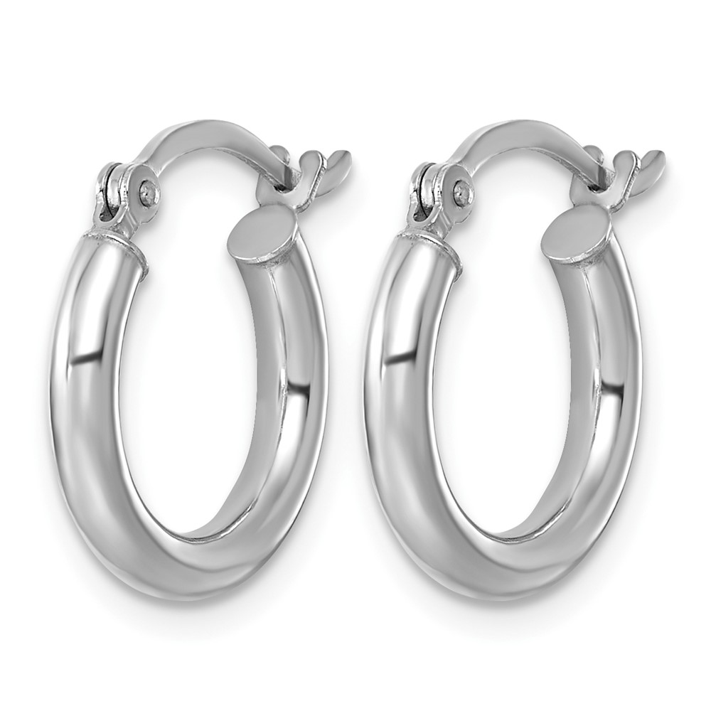 Sterling Silver Rhodium-plated 2.5mm Round Hoop Earrings (QE4382)