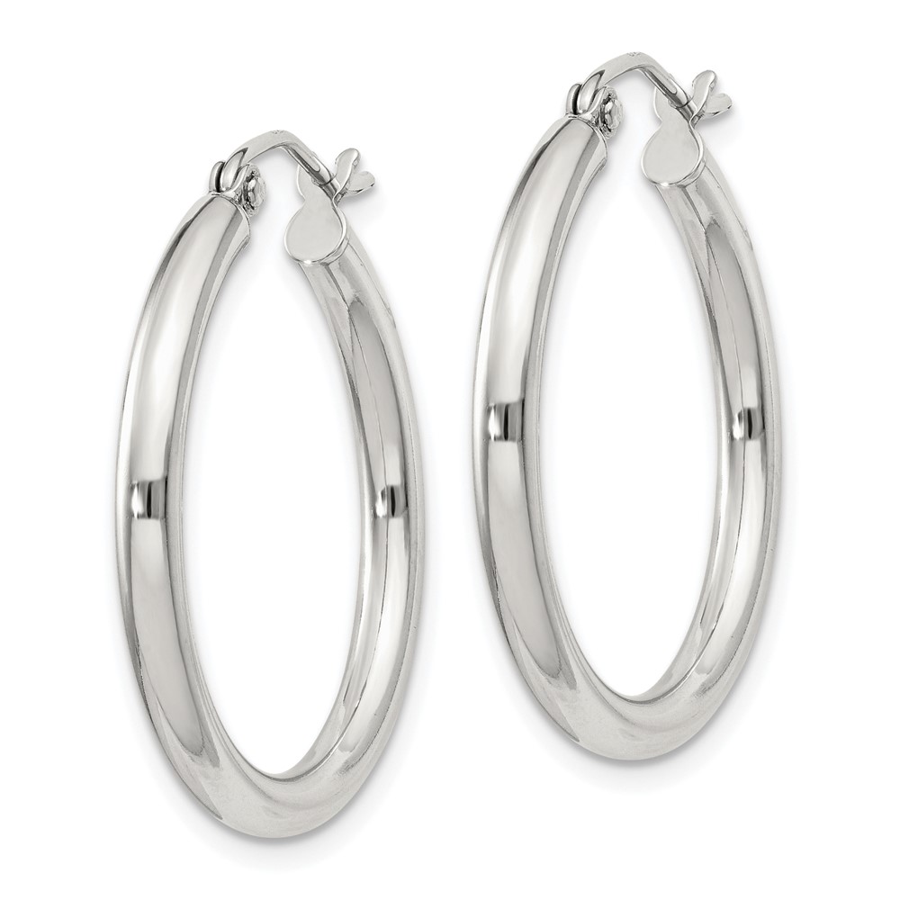 Sterling Silver 2.5mm Round Hoop Earrings (QE4385SP)