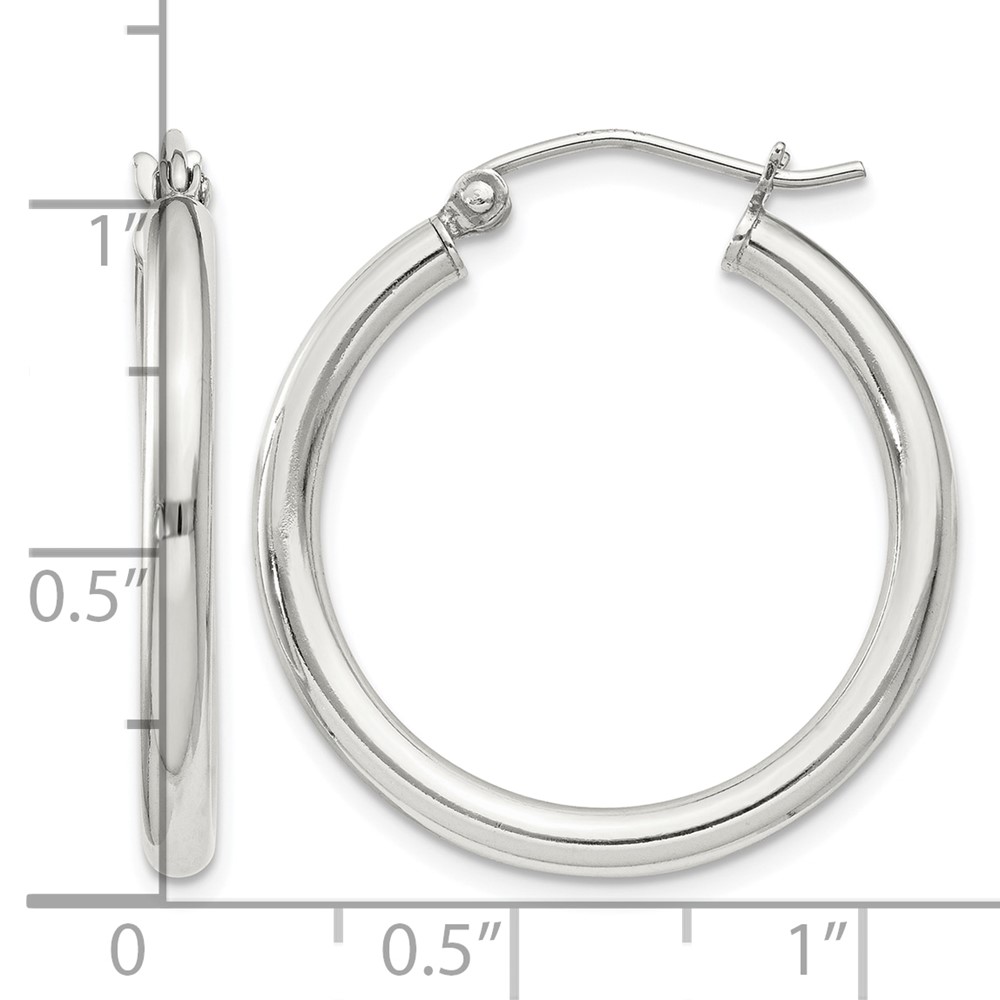 Sterling Silver 2.5mm Round Hoop Earrings (QE4385SP)