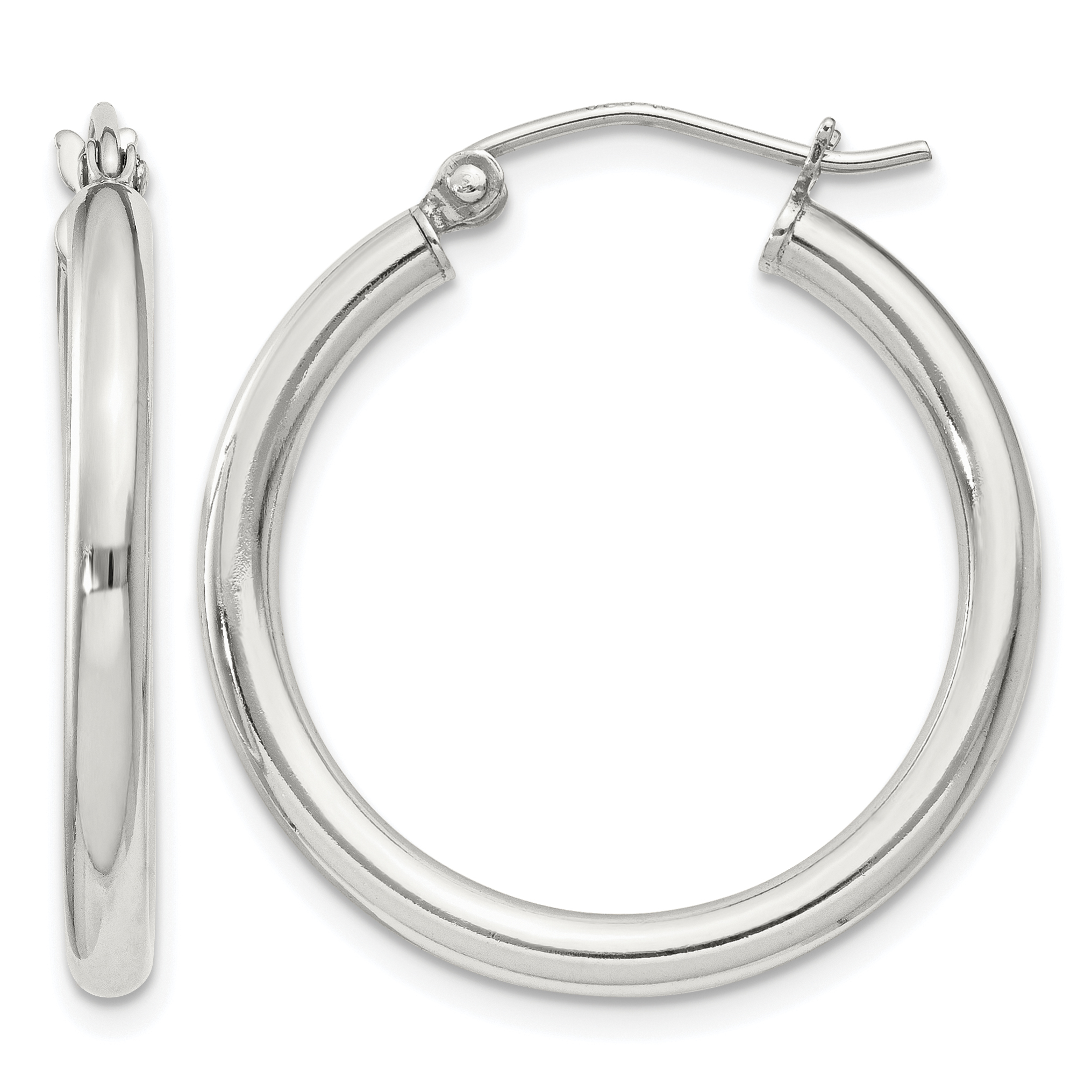 Sterling Silver 2.5mm Round Hoop Earrings (QE4385SP)