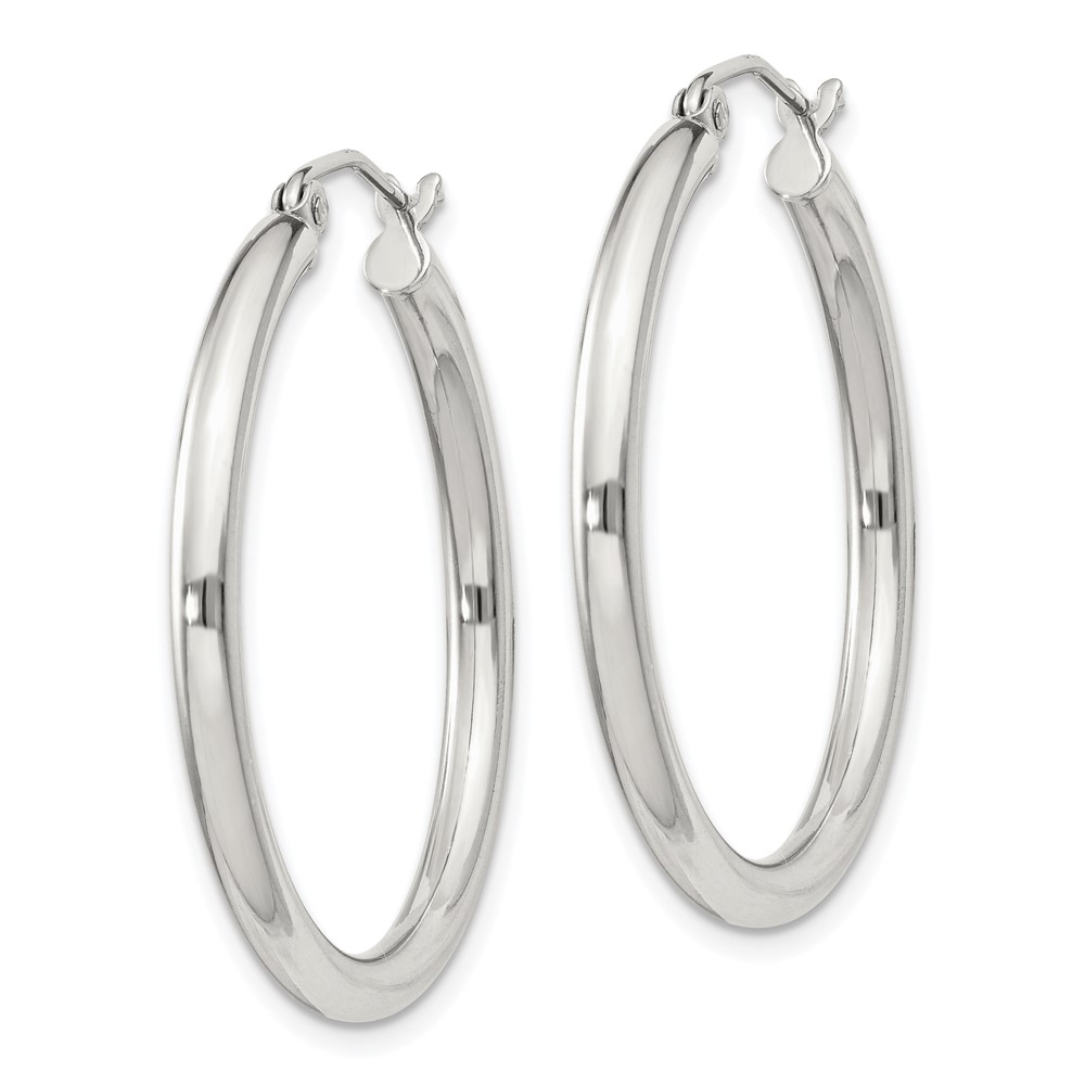 Sterling Silver 2.5mm Round Hoop Earrings (QE4386SP)