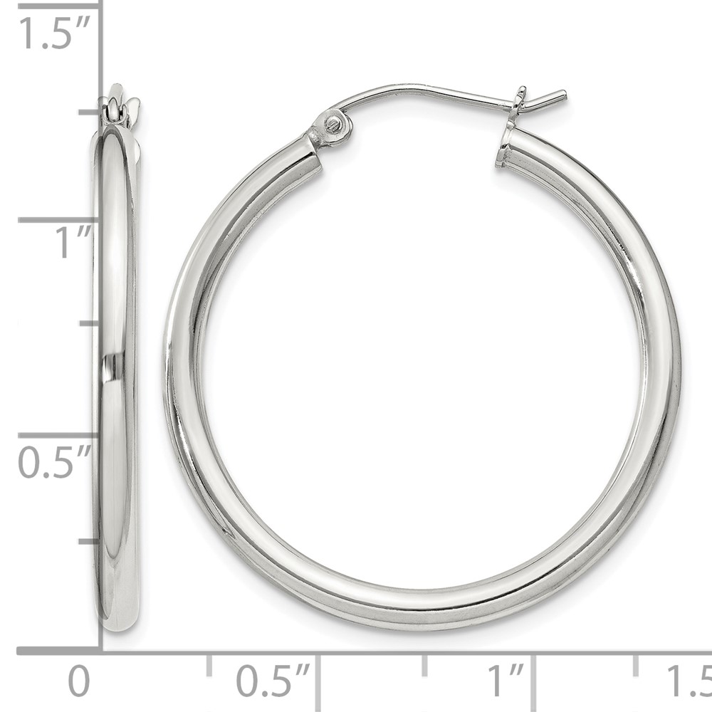 Sterling Silver 2.5mm Round Hoop Earrings (QE4386SP)