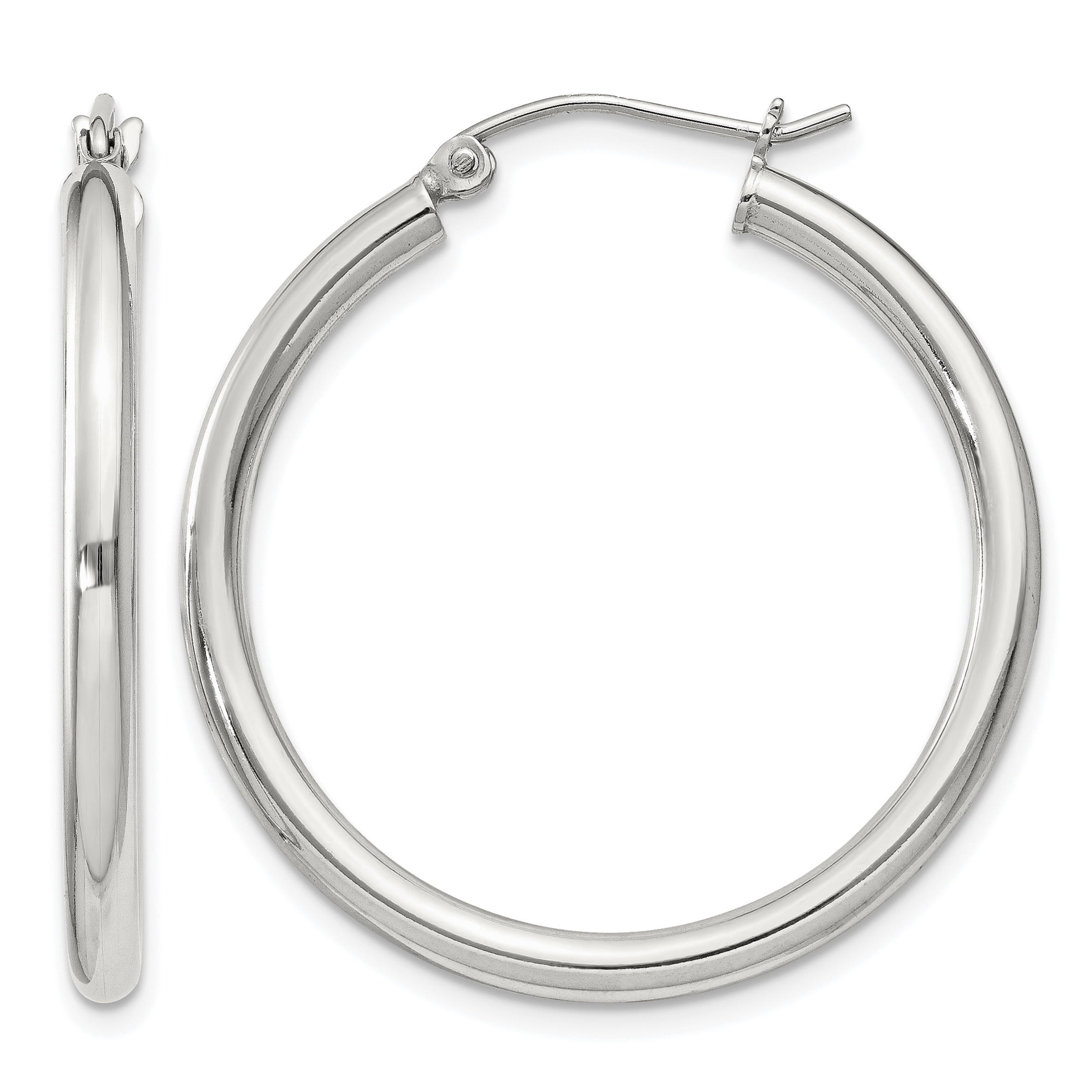 Sterling Silver 2.5mm Round Hoop Earrings (QE4386SP)