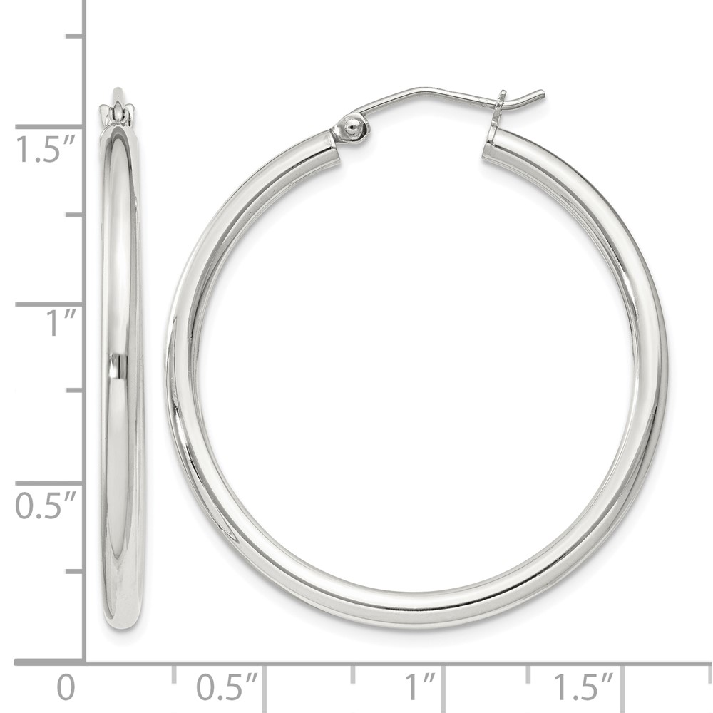 Sterling Silver 2.5mm Round Hoop Earrings (QE4387SP)