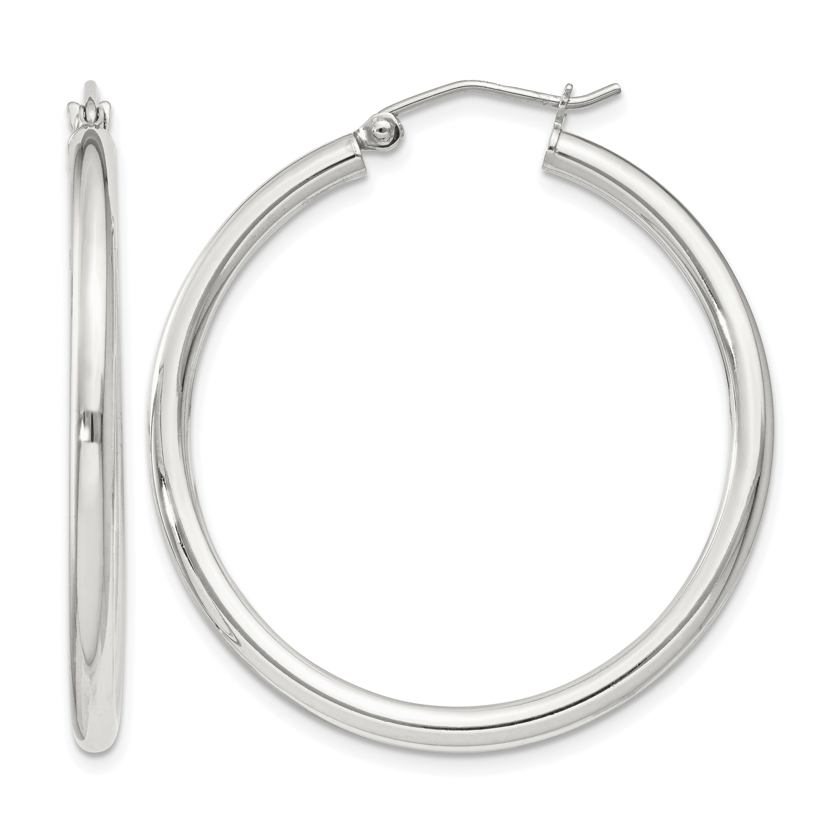Sterling Silver 2.5mm Round Hoop Earrings (QE4387SP)