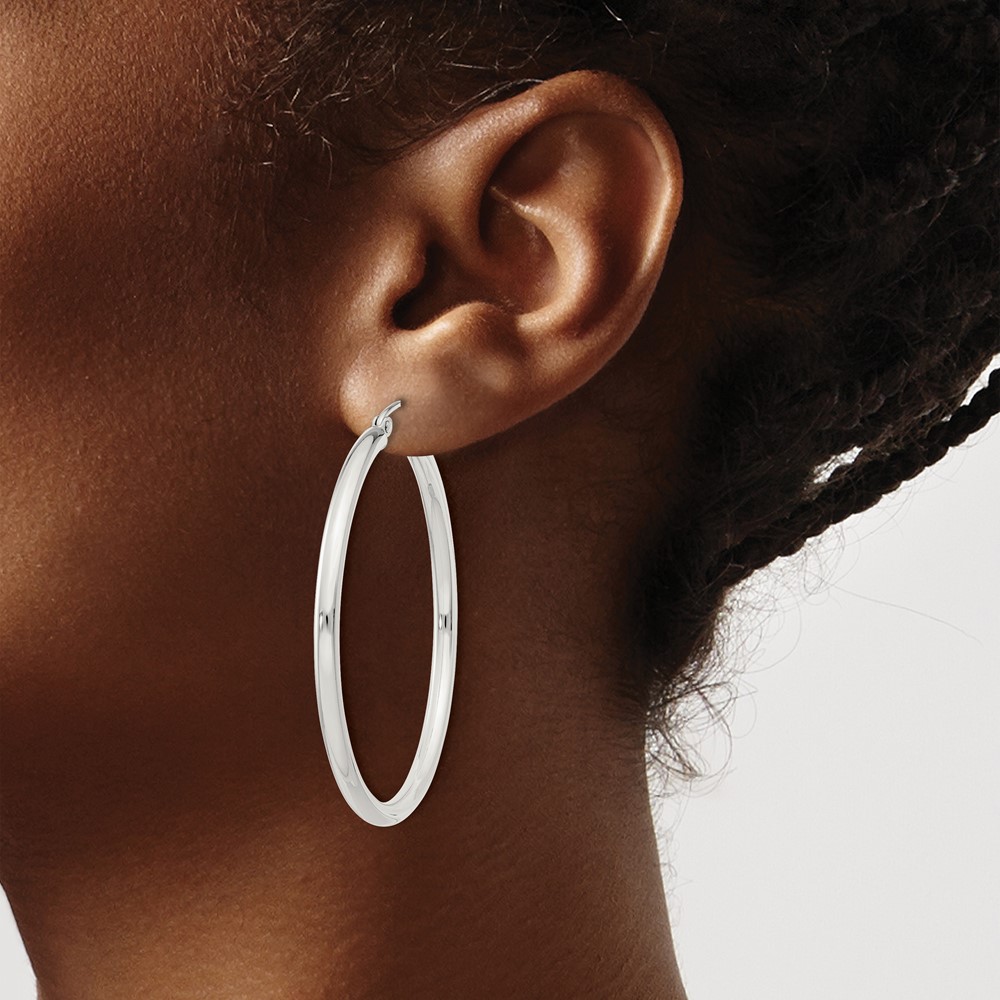 Sterling Silver 2.5mm Round Hoop Earrings (QE4388SP)
