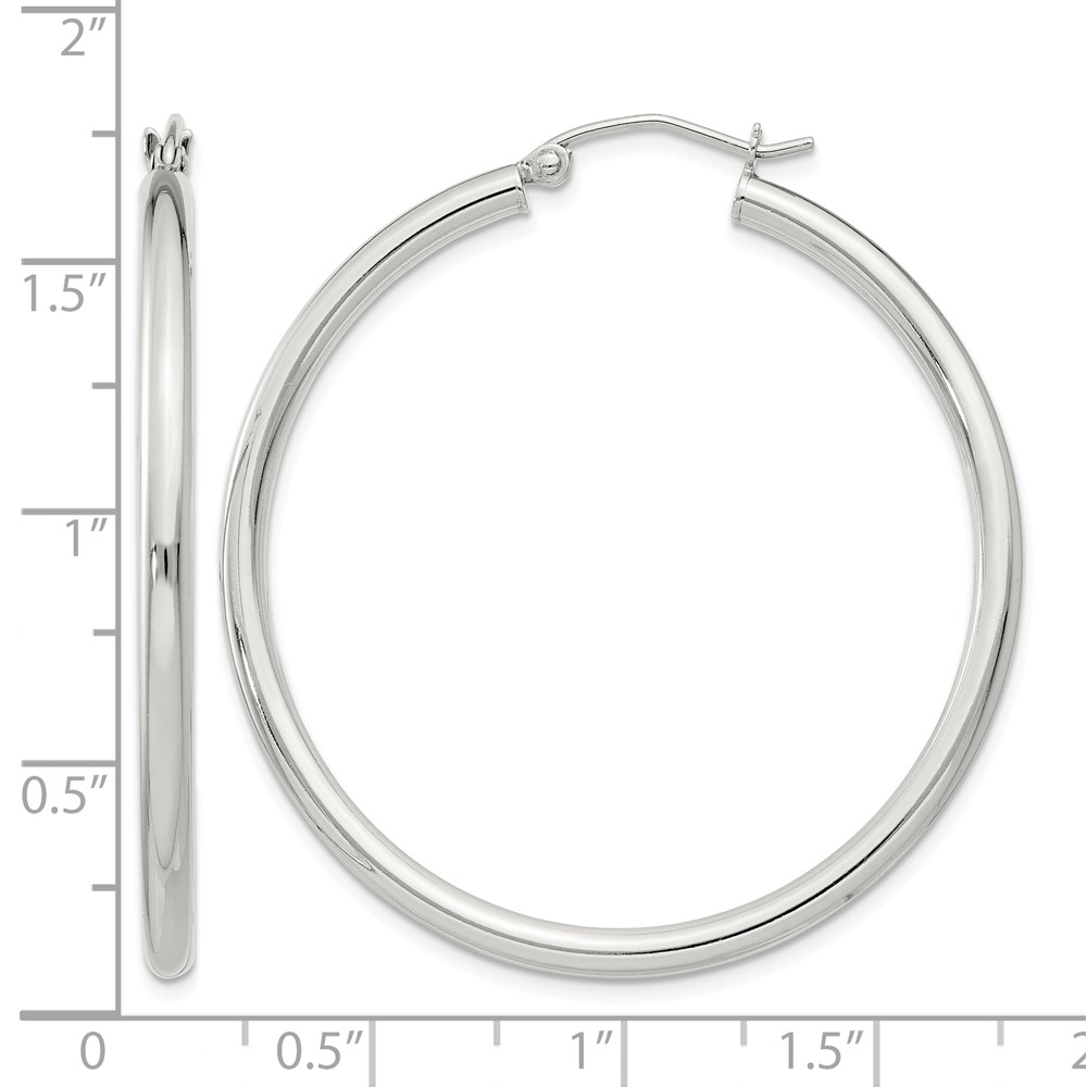 Sterling Silver 2.5mm Round Hoop Earrings (QE4388SP)