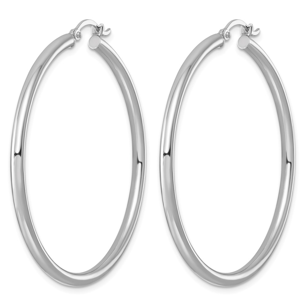 Sterling Silver Rhodium-plated 2.5mm Round Hoop Earrings (QE4389)
