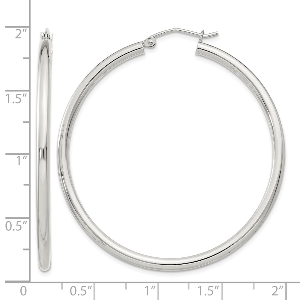 Sterling Silver 2.5mm Round Hoop Earrings (QE4389SP)