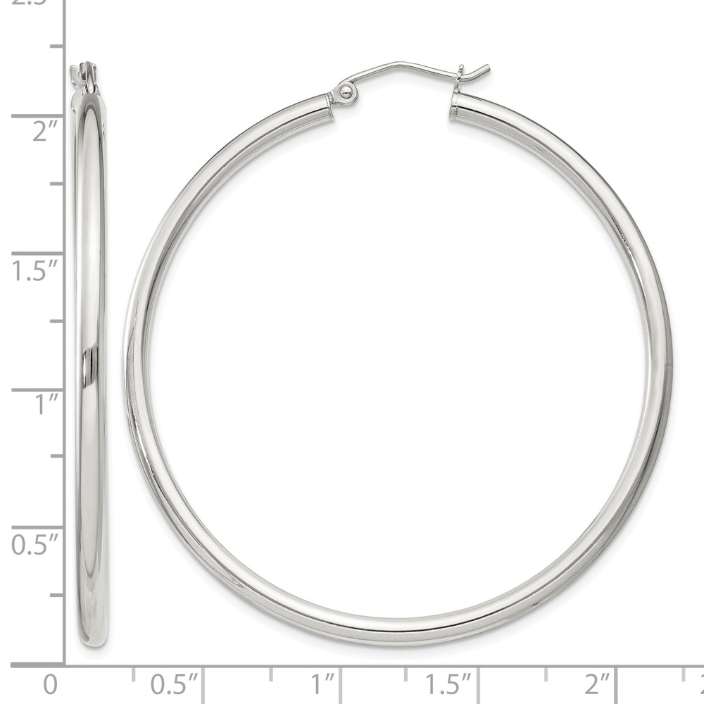 Sterling Silver 2.5mm Round Hoop Earrings (QE4390SP)