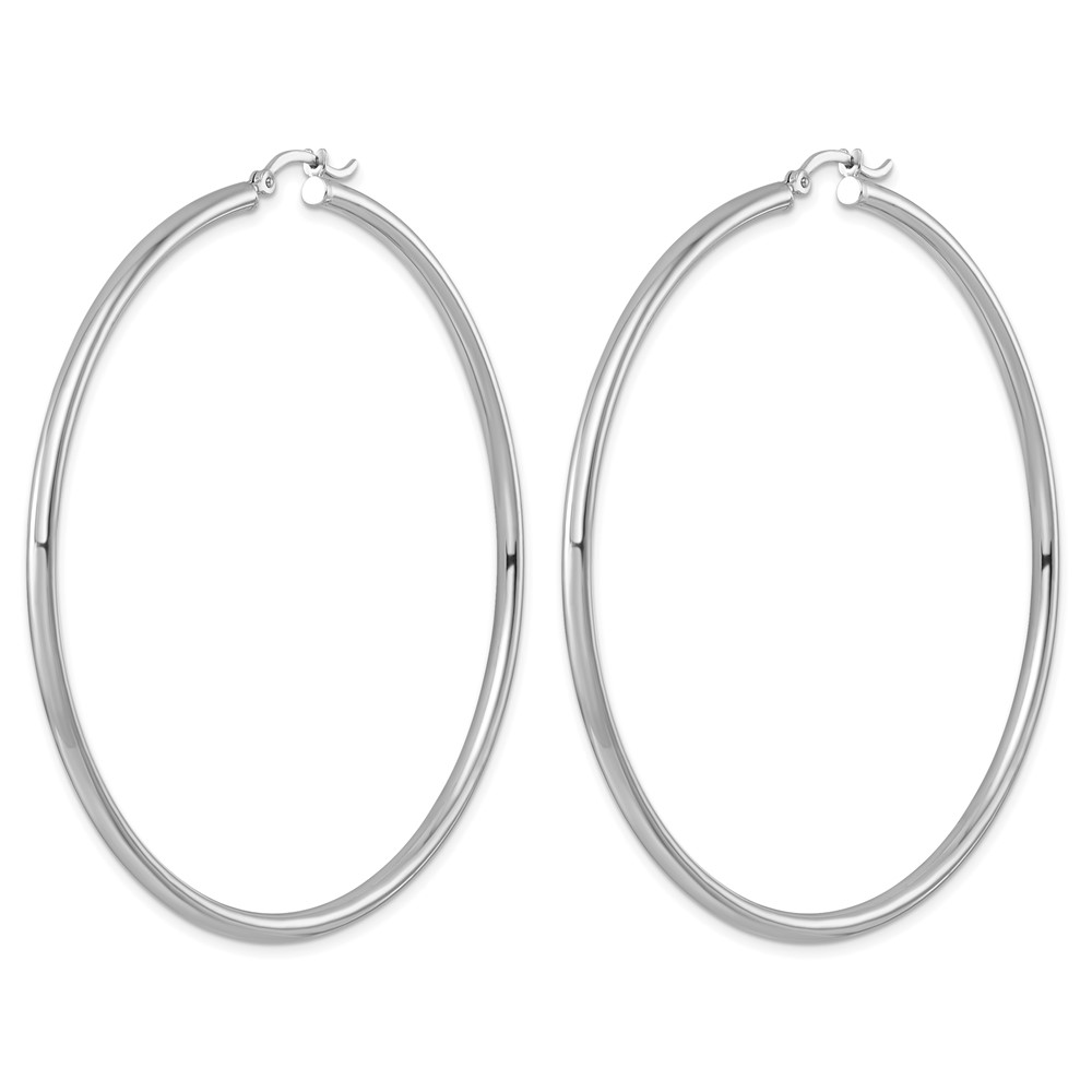 Sterling Silver Rhodium-plated 2.5mm Round Hoop Earrings (QE4393)