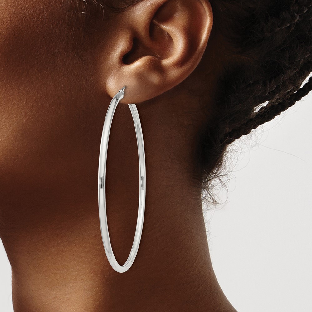 Sterling Silver 2.5mm Round Hoop Earrings (QE4393SP)