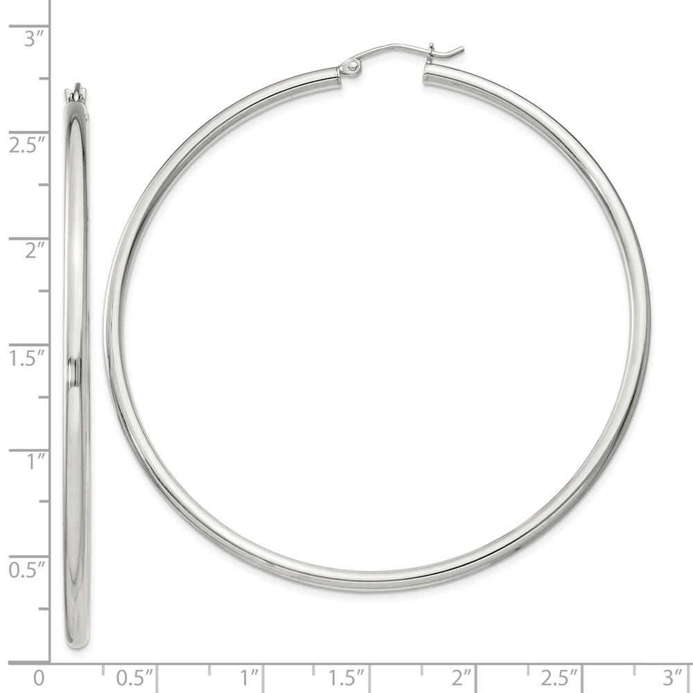 Sterling Silver 2.5mm Round Hoop Earrings (QE4393SP)