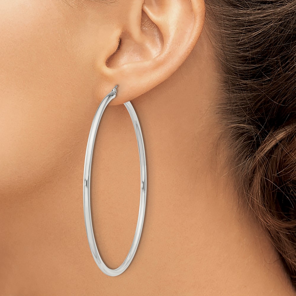 Sterling Silver 2.5mm Round Hoop Earrings (QE4394SP)