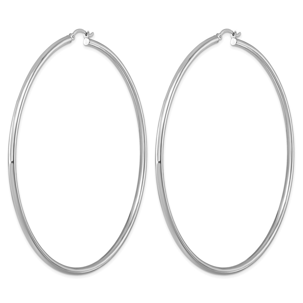 Sterling Silver Rhodium-plated 2.5mm Round Hoop Earrings (QE4395)