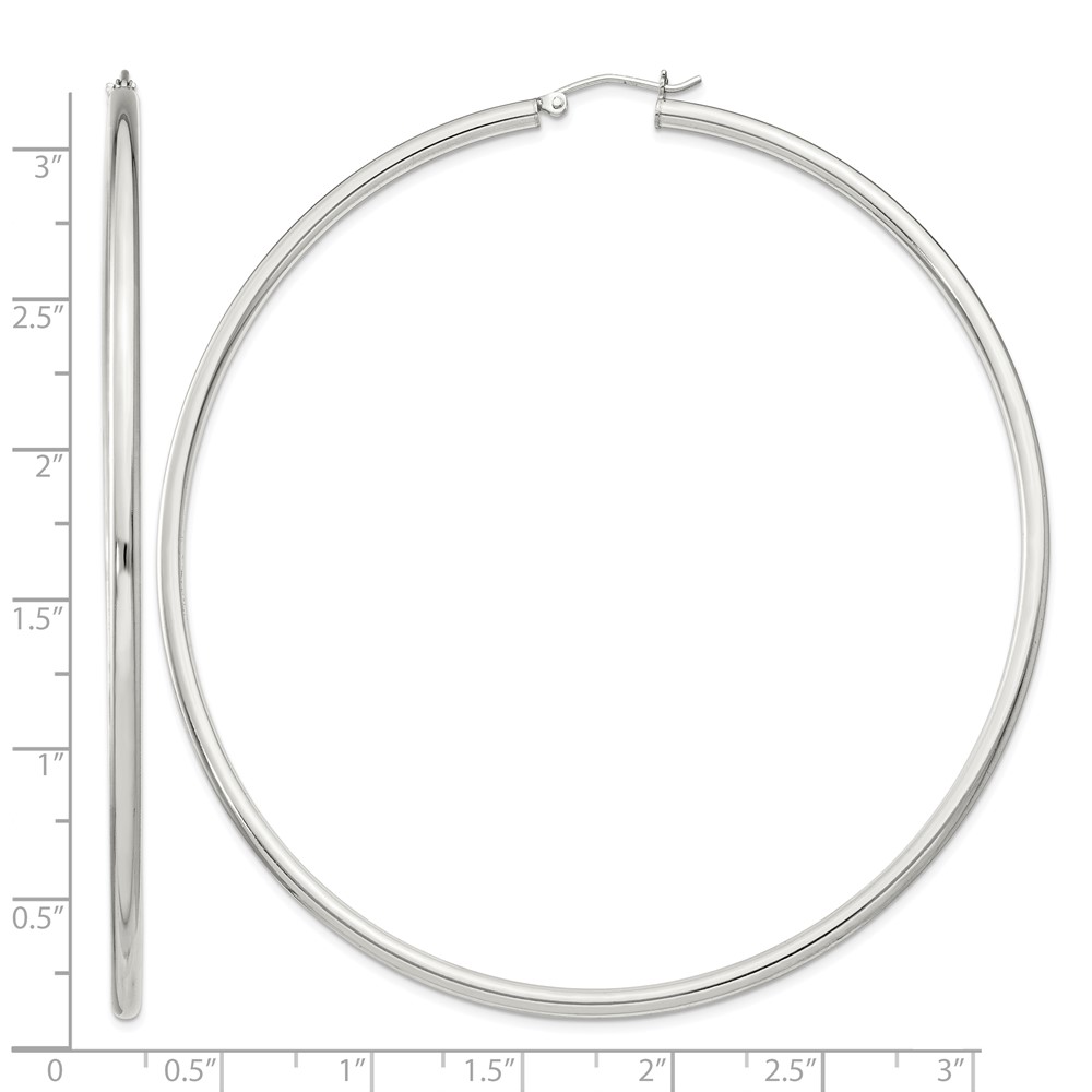 Sterling Silver 2.5mm Round Hoop Earrings (QE4395SP)